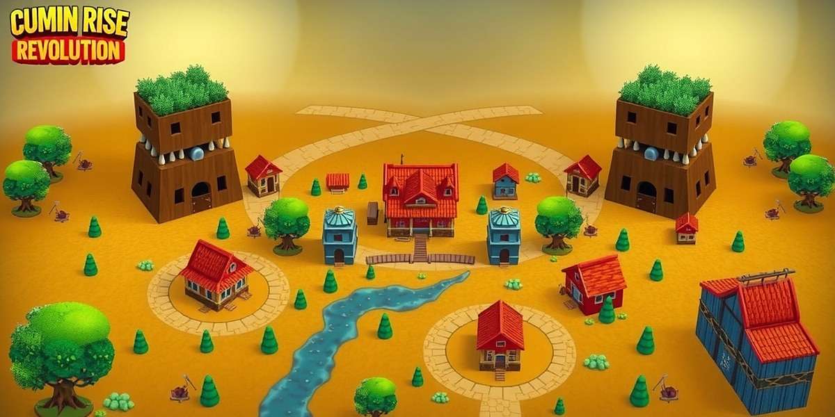 Cumin Rise Revolution Beginner Village Layout Cumin Rise Revolution beginner village setup showing optimal placement of basic resources and buildings