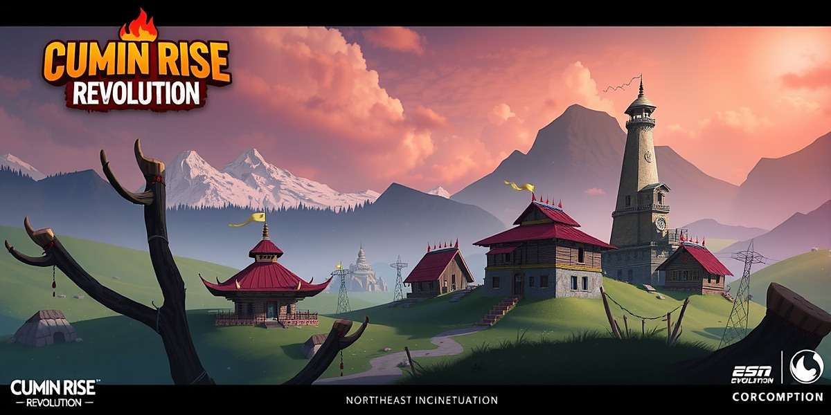 Upcoming Northeast India Content Concept art for upcoming Northeast India content in Cumin Rise Revolution showing traditional Naga houses and landscapes